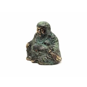 Réz figura nevető Buddha antik 5cm kép