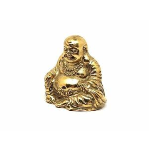 Réz figura nevető Buddha arany 5cm kép