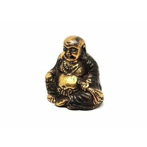 Réz figura nevető Buddha fényes óarany 5cm kép