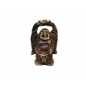 Réz figura nevető Buddha óarany szerencse 7x4cm kép