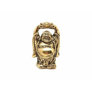 Réz figura nevető Buddha szerencse arany 7x4cm kép