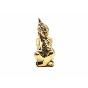 Réz figura pihenő Buddha arany 9x4cm kép