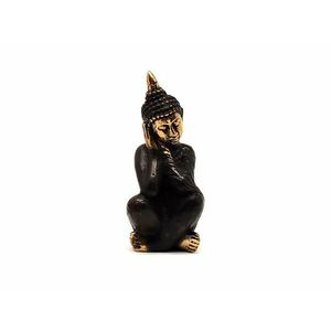 Réz figura pihenő Buddha óarany 9x4cm kép