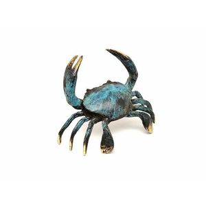 Réz figura rák kék arany 7x11cm kép