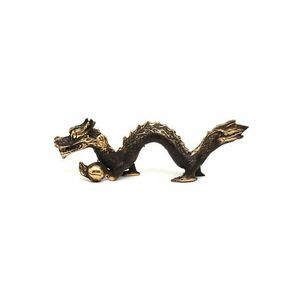 Réz figura sárkány óarany 4x12cm kép