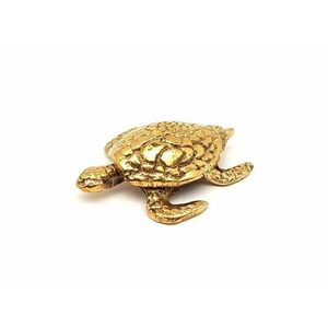 Réz figura teknős arany 2x5cm kép