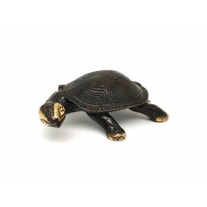Réz figura teknős óarany 4x11cm kép