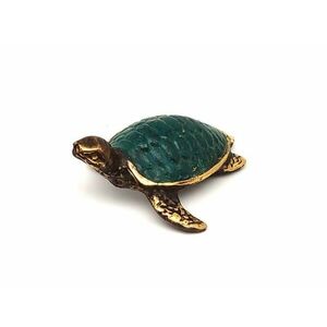Réz figura teknős tengeri óarany kék 1, 5x5cm kép