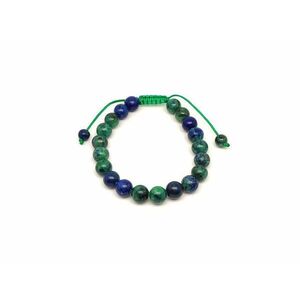 Achát crazy színezett csúszócsomós golyó karkötő 8–9 mm kép