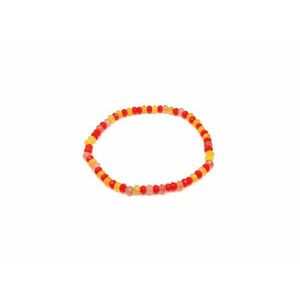 Achát fazettált színezett piros-sárga korong karkötő 4×3 mm kép