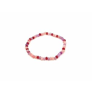 Achát fazettált színezett rózsaszín-lila korong karkötő 4×3 mm kép