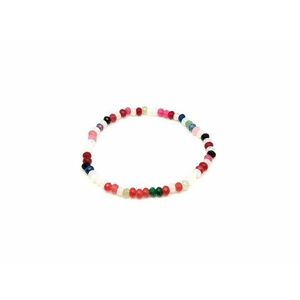 Achát fazettált színezett vegyes korong karkötő 4×3 mm kép