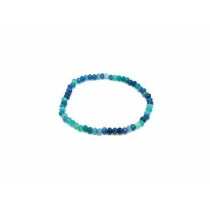 Achát fazettált színezett zöld-kék korong karkötő 4×3 mm kép