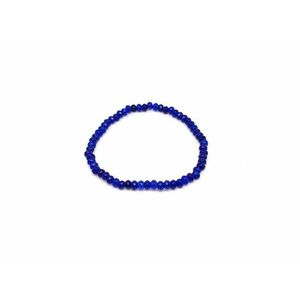 Achát fazettált színezett sötétkék korong karkötő 4×3 mm kép