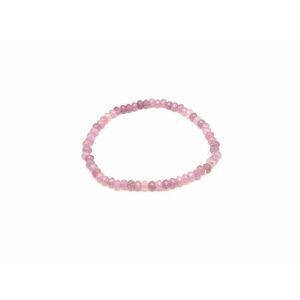 Achát fazettált színezett világoslila korong karkötő 4×3 mm kép