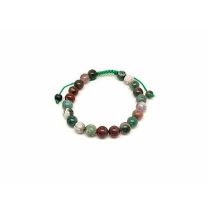 Achát indiai csúszócsomós golyó karkötő 8–9 mm kép