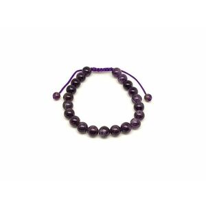 Ametiszt csúszócsomós golyó karkötő 8 mm kép