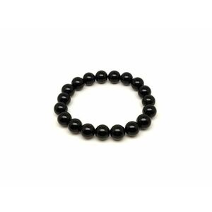 Obszidián Fekete golyó karkötő 10-11mm kép