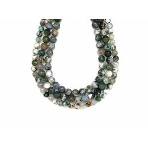 Achát fa fazettált golyó 8mm – ékszerkészítő alapanyag (füzér) kép