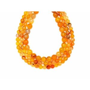 Achát faz. szin. világos narancs golyó 6mm – ékszerkészítő alapanyag (füzér) kép