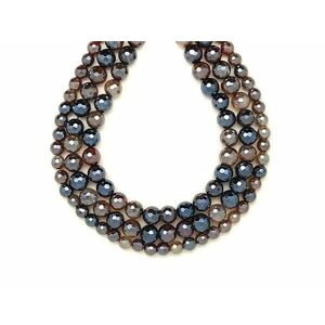 Achát fazettált aura sötét barna golyó 8mm – ékszerkészítő alapanyag (füzér) kép