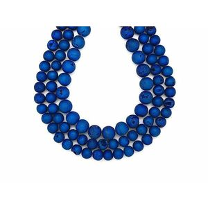 Achát geódás matt sötét kék golyó A 8mm – ékszerkészítő alapanyag (füzér) kép