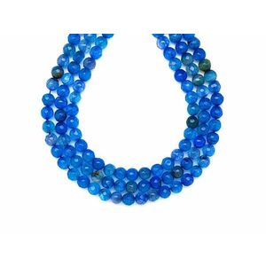 Achát hőkezelt szinezett fazettált kék golyó 6mm – ékszerkészítő alapanyag (füzér) kép