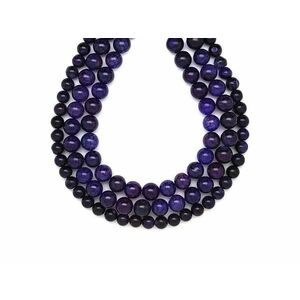 Achát hőkezelt szinezett sötét lila golyó 6mm – ékszerkészítő alapanyag (füzér) kép