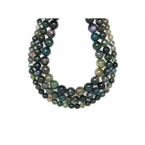 Achát moha fazettált A golyó 8mm – ékszerkészítő alapanyag (füzér) kép