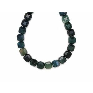 Achát moha fazettált kocka 8-9mm – ékszerkészítő alapanyag (füzér) kép