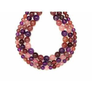 Ametiszt Eperkvarc golyó 6-7mm – ékszerkészítő alapanyag (füzér) kép