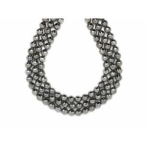 Aura kvarc fazettált háromszög ezüst golyó 6mm – ékszerkészítő alapanyag (füzér) kép