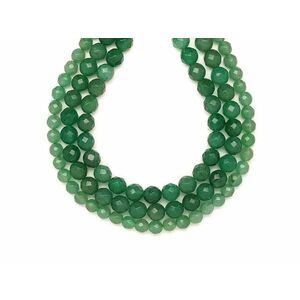 Aventurin négyszög fazettált golyó 8mm – ékszerkészítő alapanyag (füzér) kép