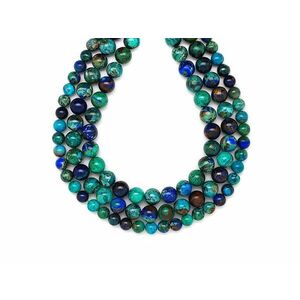 Azurit malachit golyó A 8mm – ékszerkészítő alapanyag (füzér) kép