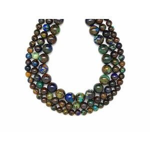 Azurit Malachit golyó B 7-8mm – ékszerkészítő alapanyag (füzér) kép