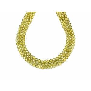 Cirkon fazettált közép zöld golyó 4mm – ékszerkészítő alapanyag (füzér) kép