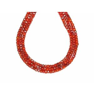 Cirkon fazettált sötét narancs kocka 3x3mm – ékszerkészítő alapanyag (füzér) kép