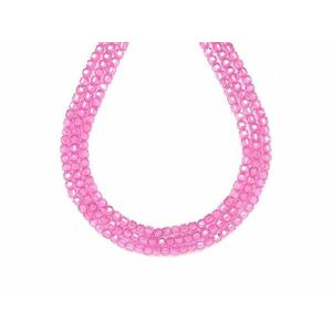 Cirkon fazettált sötét rózsaszín kocka 3x3mm – ékszerkészítő alapanyag (füzér) kép