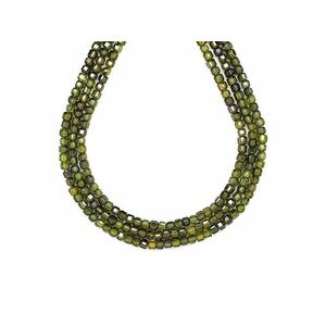 Cirkon fazettált sötét zöld kocka 3x3mm – ékszerkészítő alapanyag (füzér) kép