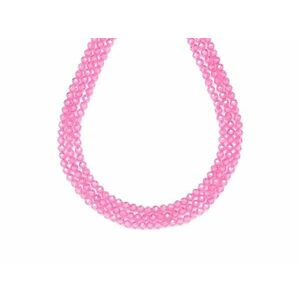 Cirkon fazettált sötétrózsaszín golyó 3mm – ékszerkészítő alapanyag (füzér) kép