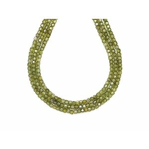 Cirkon fazettált világos zöld kocka 3x3mm – ékszerkészítő alapanyag (füzér) kép