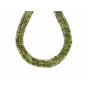 Cirkon fazettált zöld kocka 3x3mm – ékszerkészítő alapanyag (füzér) kép