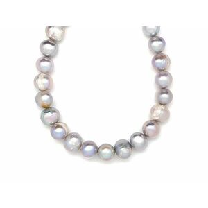 Édesvizi tenyésztett gyöngy szürke golyó 8, 5-10mm – ékszerkészítő alapanyag (füzér) kép