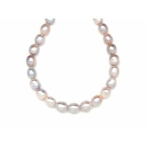 Édesvizi tenyésztett gyöngy szürke rizs 6, 5-8, 5mm – ékszerkészítő alapanyag (füzér) kép