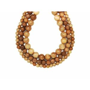 Fa wenge világos barna 10mm – ékszerkészítő alapanyag (füzér) kép