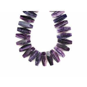 Fluorit lila fazettált darabok 10x20-30mm – ékszerkészítő alapanyag (füzér) kép