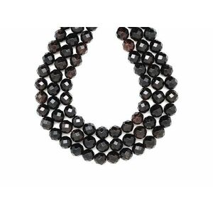 Füstkvarc fazettált golyó 10-11mm – ékszerkészítő alapanyag (füzér) kép