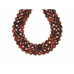 Gránát hesszonit fazettált golyó 8mm – ékszerkészítő alapanyag (füzér) kép