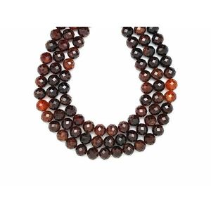 Gránát hesszonit fazettált golyó 9mm – ékszerkészítő alapanyag (füzér) kép