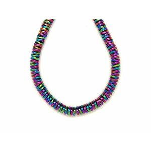 Hematit szinezett szivárvány hullámos korong 6x2mm – ékszerkészítő alapanyag (füzér) kép